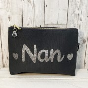 Grey Sparkle Make-Up Bag - Nan